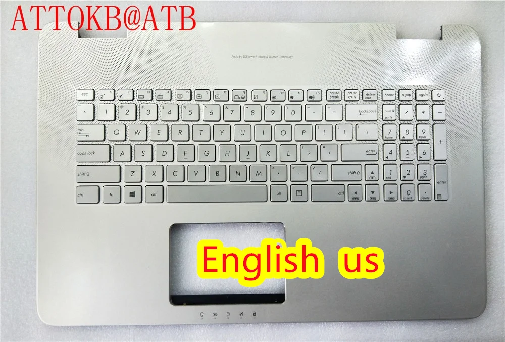 Imagem -02 - Eua ar Francês Espanhol ru Laptop Palmrest Teclado Padrão para Asus N751 N751jx G771 G771jw Gl771jm Gl771jw Backlight com Tampa