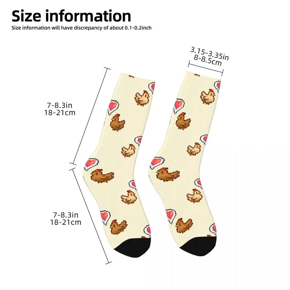 Vintage Chicken Love Crazy Men\'s compression Socks Unisex Stardew Valley Harajuku Pattern Printed Funny Novelty Happy Crew Sock