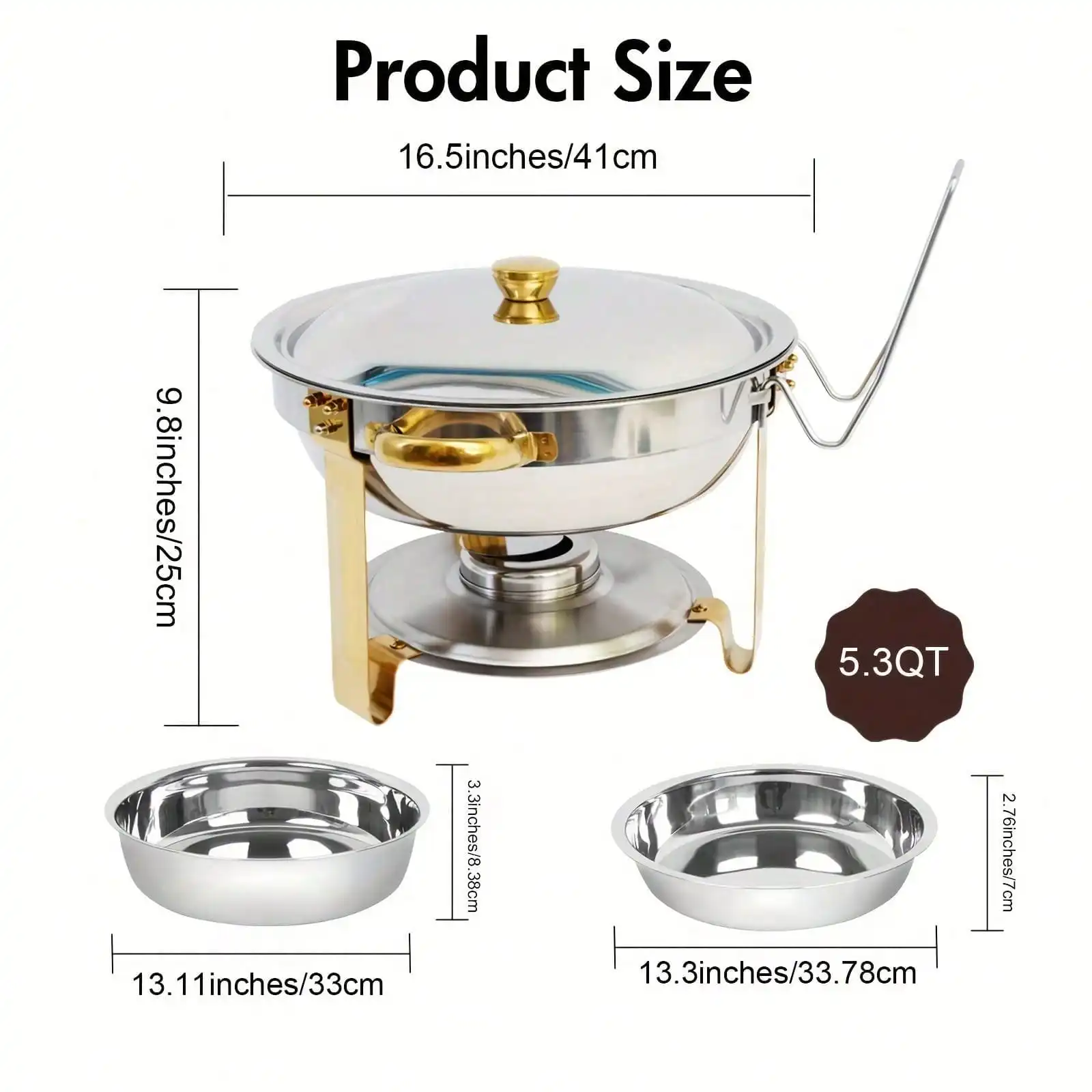 Stainless steel baking pan set, suitable for buffet, family gatherings, holiday buffet essentials