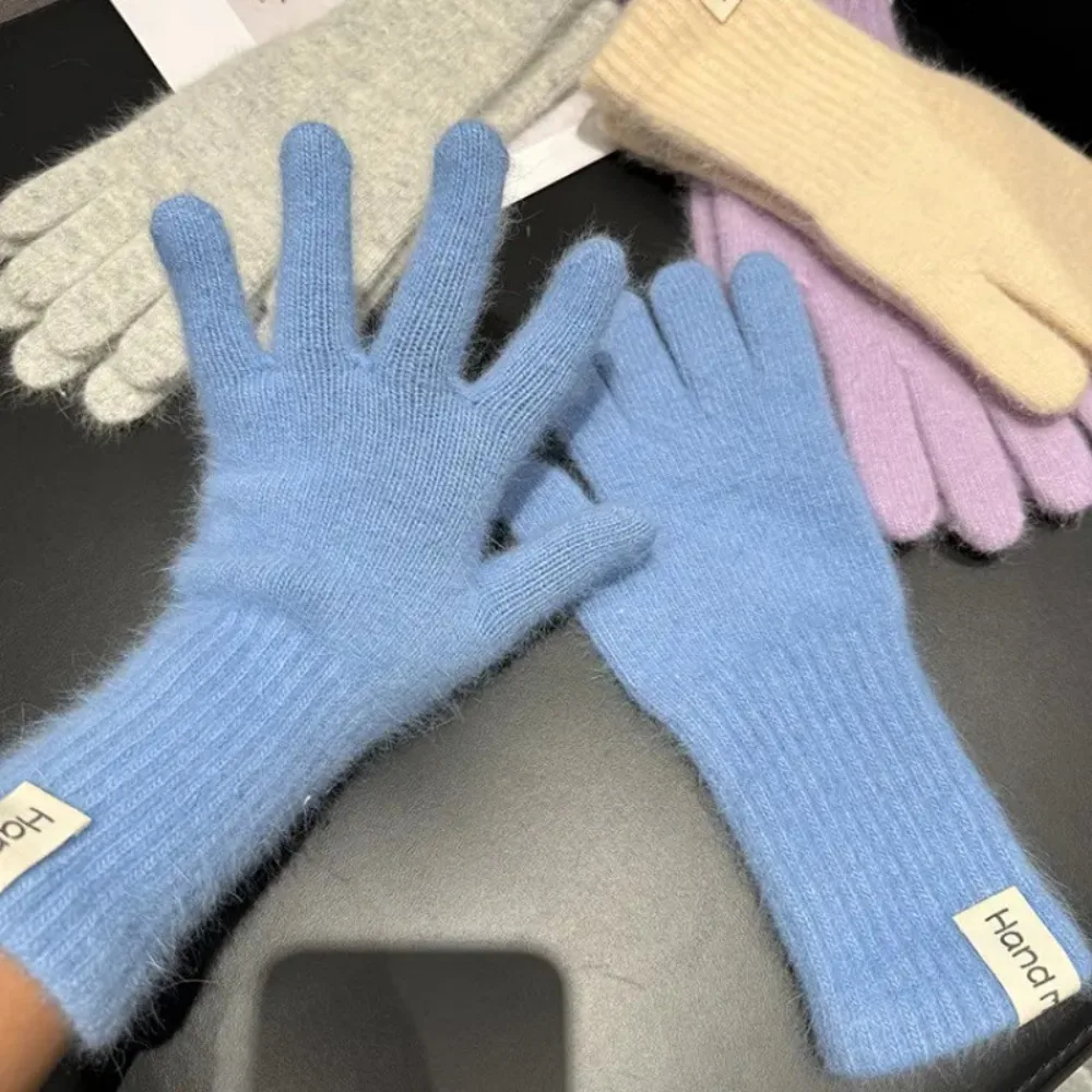 Full Finger Women Winter Warm Gloves Candy Colors Protection From Cold Warm Riding Gloves Elasticity Windproof