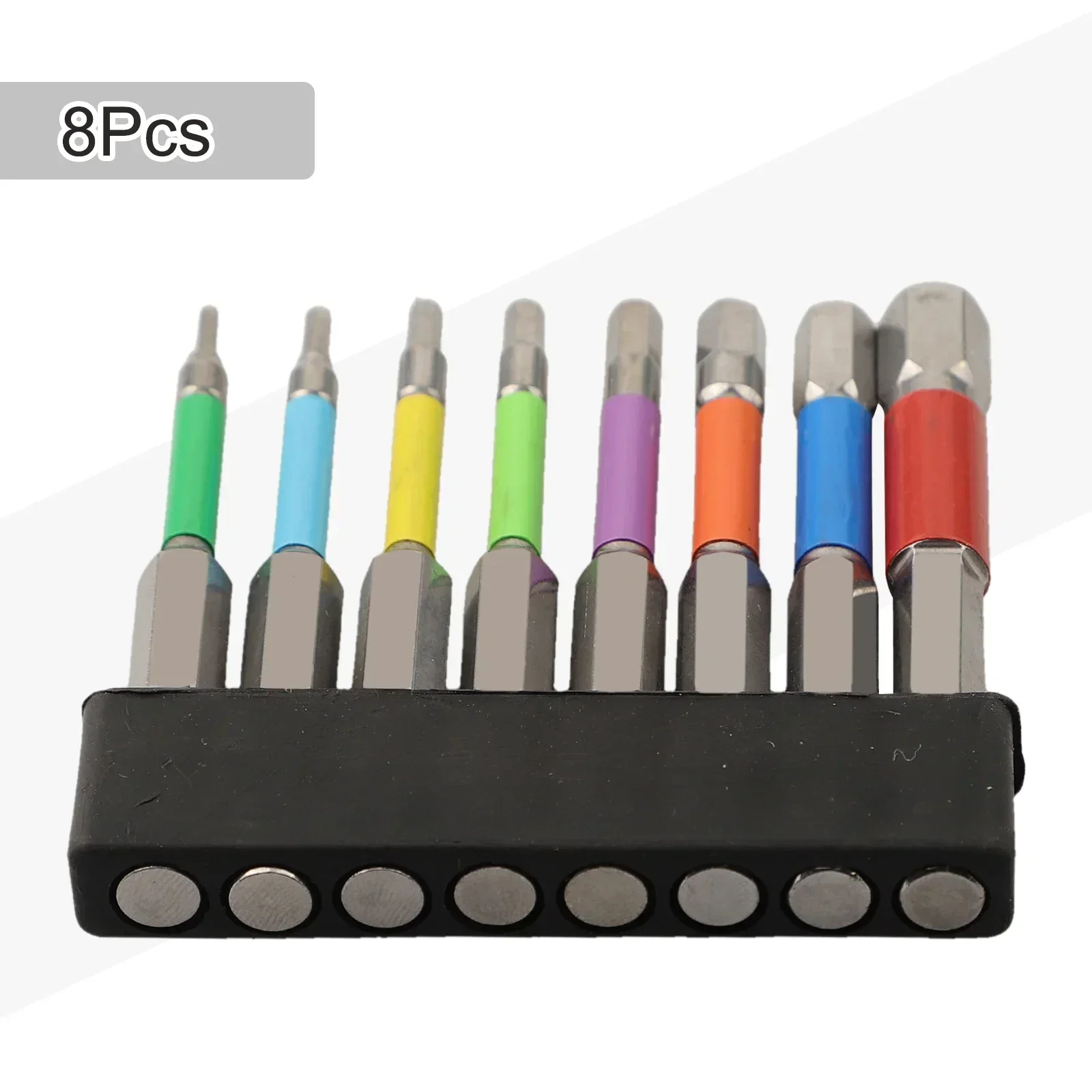 8pcs 65mm Magnetic Colored Hexagonal Screwdriver Bits Drill Tools H1.5 H-2.0 H-2.5 H3.0 H4.0 H5.0 H6.0 H8.0 For Screwdriver Dril