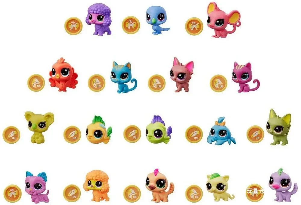 Hasbro Littlest Pet Shop LPS Blind Box Toy Cute Big Eyes Cat Dog Rabbit Model Pendant Animal Doll Mystery Box Toy Children Gift