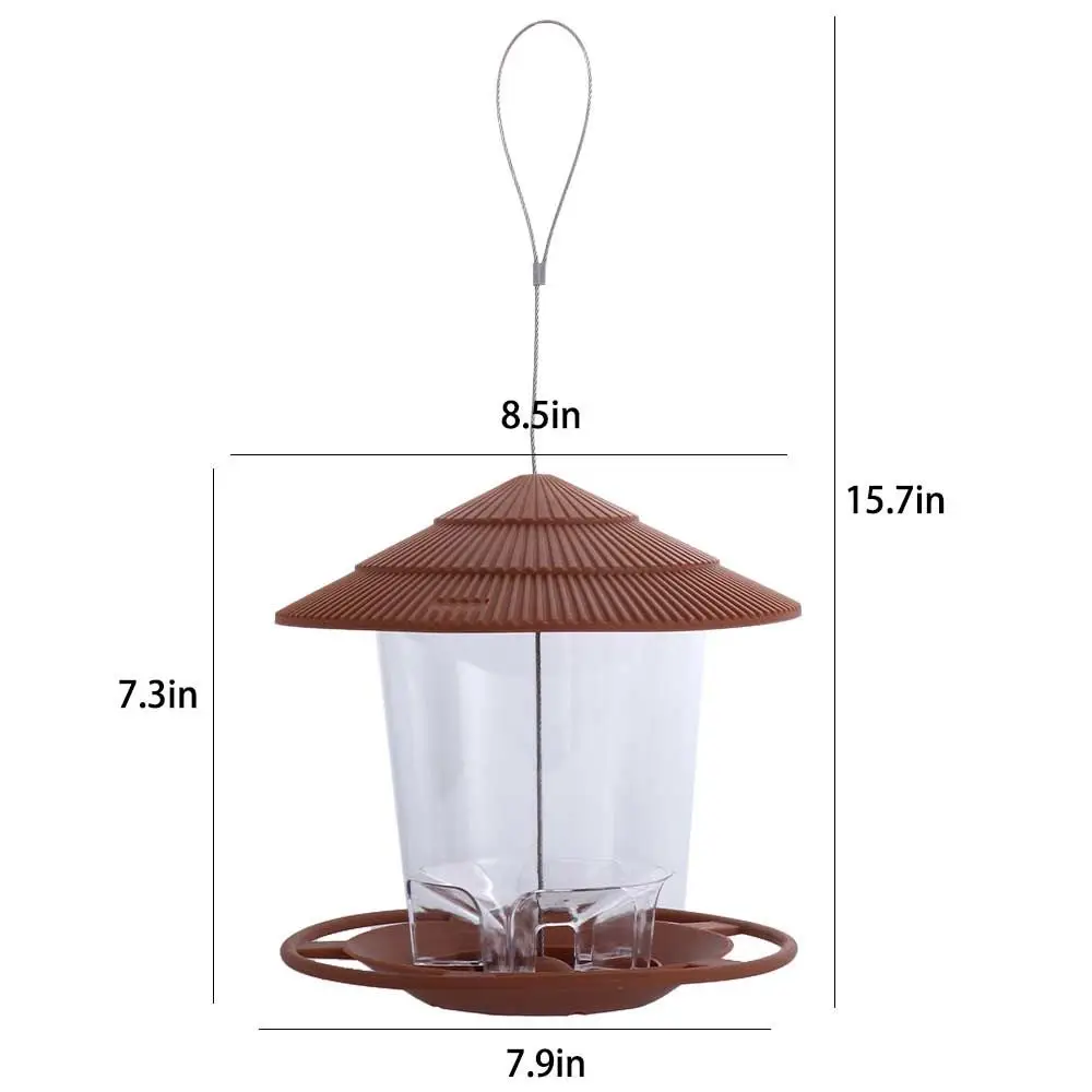 New Waterproof Gazebo Hanging Wild Bird Feeder Outdoor Container With Hang Rope Feeding House Type Bird Feeder Aves Decor