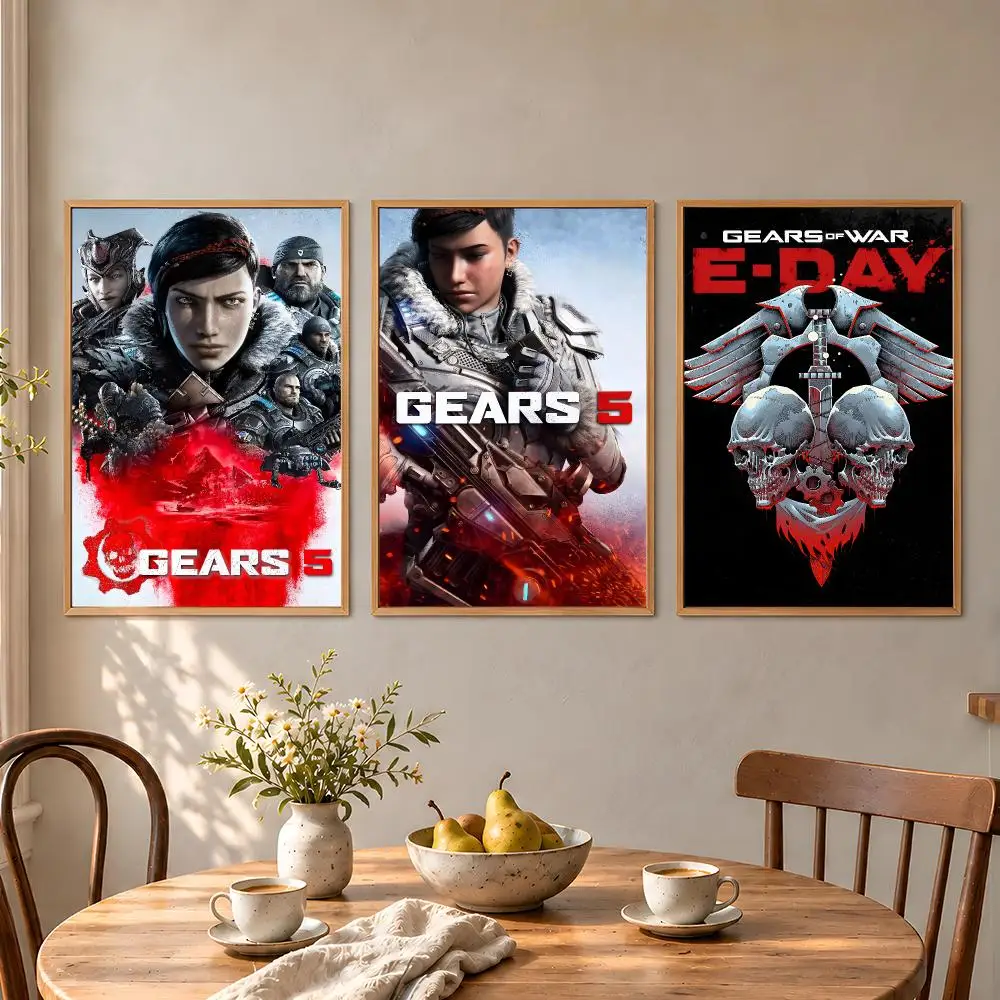 Game Gears of War Marcus Fenix Locust Poster Aesthetic Wall Art Poster HD Waterproof PP Self Adhesive Bedroom Dorm Room Decor