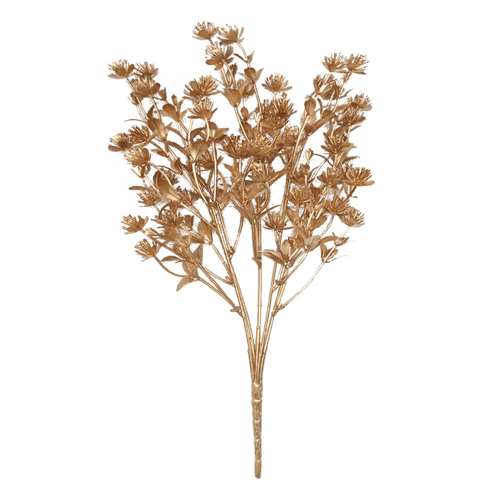 Gold Baby Breath Artificial Christmas Flowers Gypsophila For Wedding Bridal Bouquet Party Indoor DIY Small Flower Arrangements