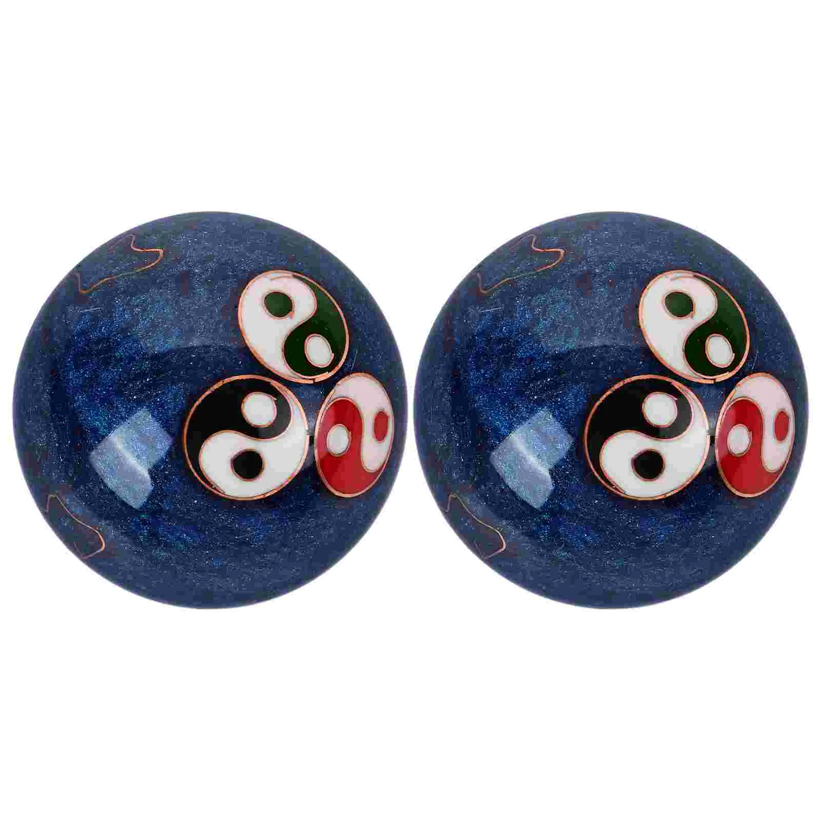 2 Pcs Fitness Handball Chinese Stress Balls Ying Yang Boading Exercise Handballs for Seniors Adults Feng Shui Health