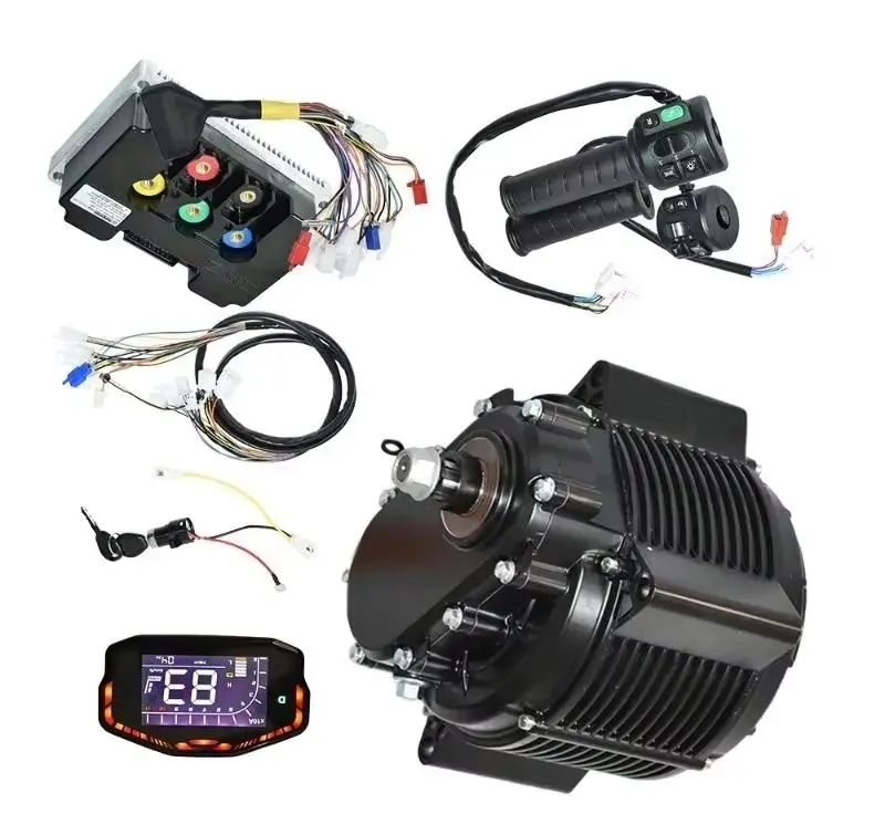 Quanshun Central 9000W Spline Shaft with Reducer QS165-60HV3 Electric Motorcycle Middle Drive Motor Kit