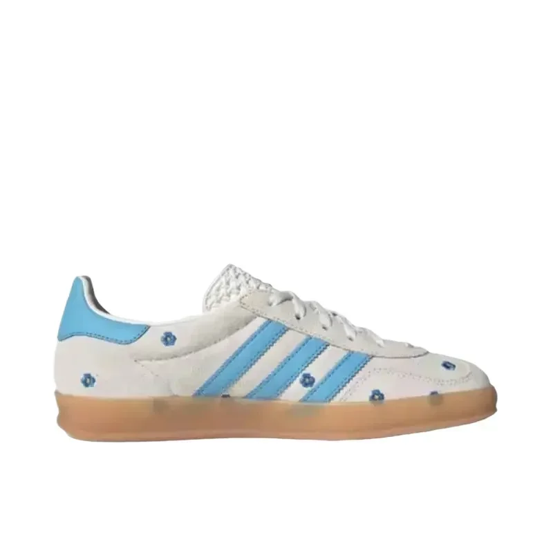 

Adidas Originals Gazelle Indoor White Blue Trendy Low Flat Men Women Casual Skateboard Shoes German Training