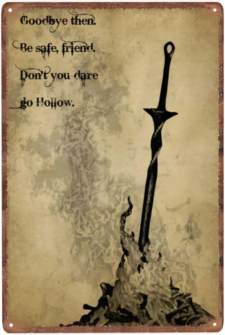 Hollow Bonfire Dark Souls Aluminum Signs Funny Tin Sign Metal Art Poster Gift Home Cafe Bar Wall Decor Room Door Accessorie sign