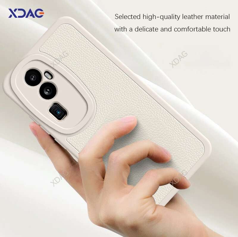 Funda de piel de cordero de silicona suave para OPPO Reno10 Reno 10 Pro Plus 10Pro Pro + 5G, funda trasera de cuero para teléfono, carcasa con patrón de lichi Peel