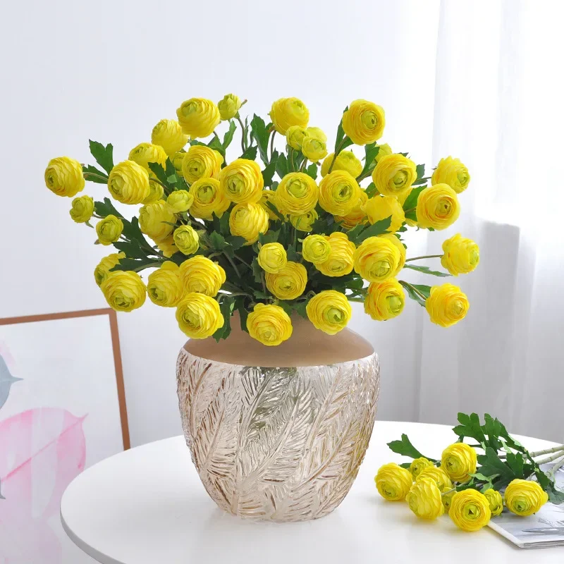 42CM Artificial Flower Xiaolulian Home Desktop Decoration Indoor Soft Decoration Floral Arrangement 3 Heads Rose Silk Flower