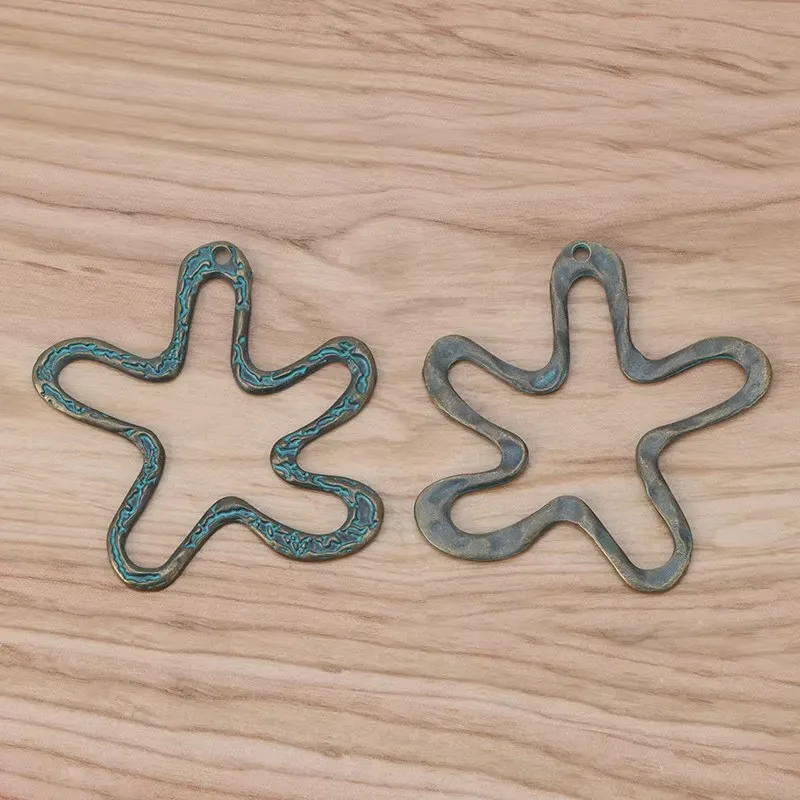 5 Pieces Large Green Verdigris Patina Snowflake/Octopus/Dragonfly/Wings Charms Pendants for Necklace Jewelry Making Accessories