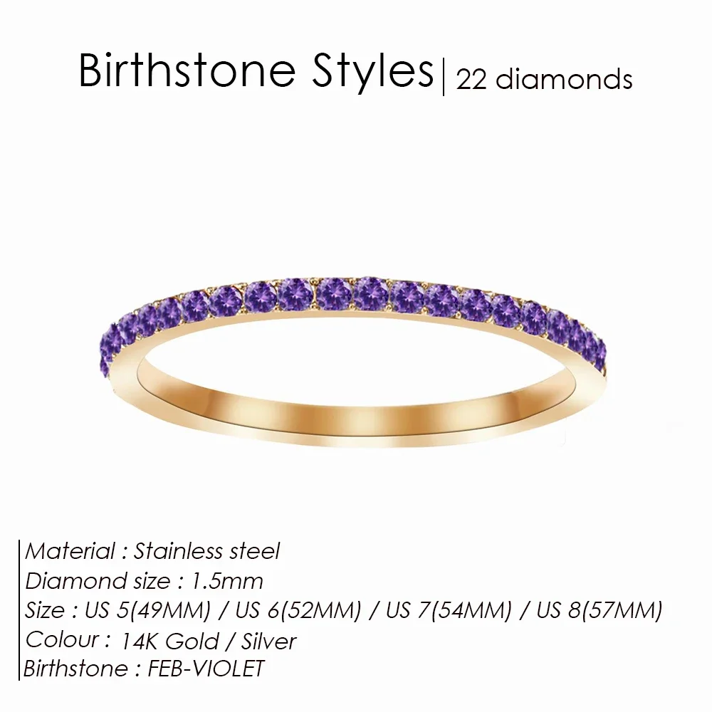 Women's Exquisite Birthstone Multi-Color Crystal Ring