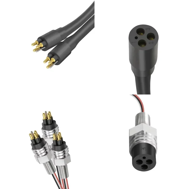 Micro Circular 3 Pin Inline and Bulkhead Power Underwater Round Shape Marine Cable Connector for ROV