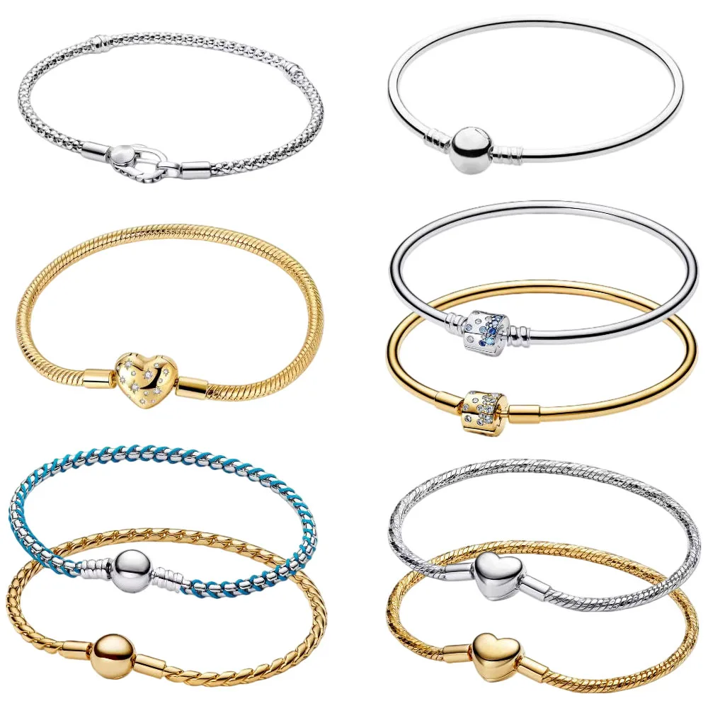Bracelet cubain en argent 925 double couleur avec cordon tressé, tendance et polyvalent, très demandé