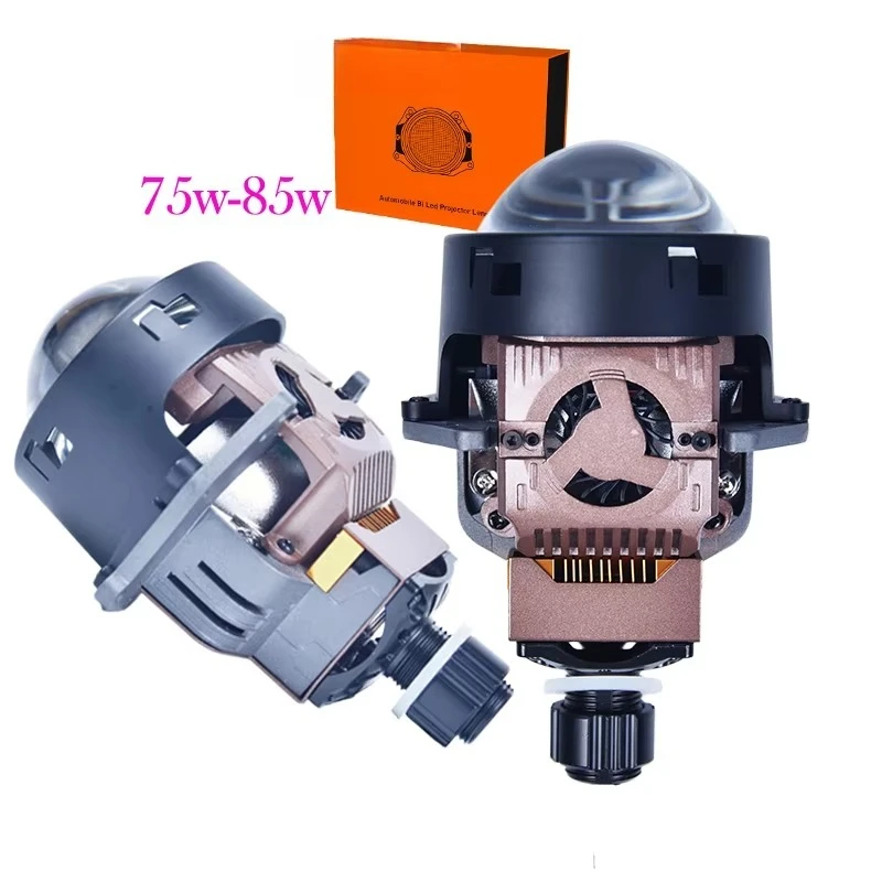 T56W Ultra-bright Compact High Power 85W 75W Front Headlights 6000K+6000K 9500ml Bulb Bi-led Lens Projector Light Car 3''