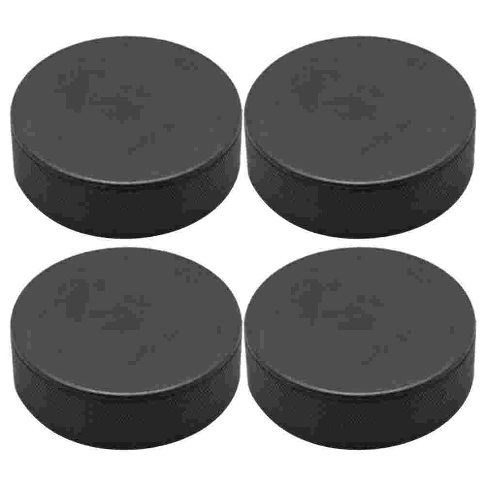 4 Pcs Ice Hockey Training Puck High Wear-resistant Ball Supplies Pvc Practicing for Black Sports