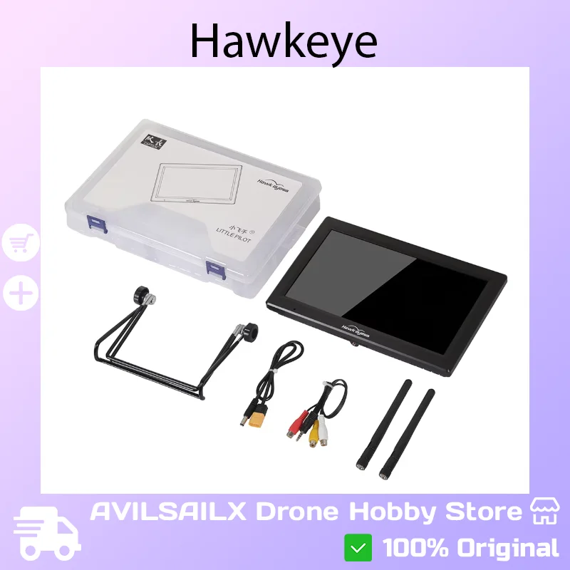 Hawkeye Little Pilot Captain X 10.2 Inch FPV Monitor 1024*600 104CH 4.9G 5.8G 6G Dual Receiver Built-in HDMI DVR FPV Display