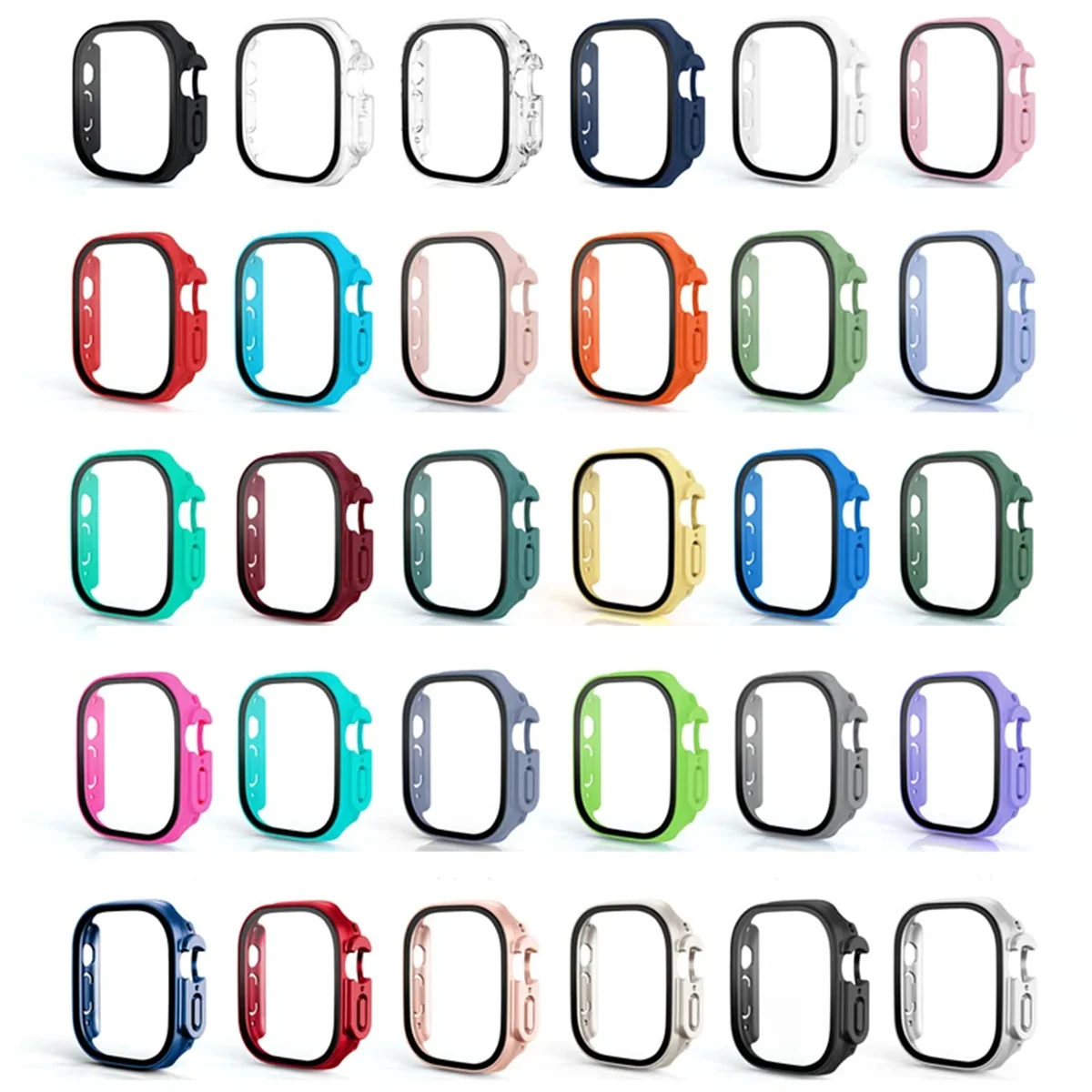 Glass+case For Apple Watch Ultra 49mm PC Bumper+Screen Protector Tempered luxury box Cover for apple watch ultra 2 Accessories