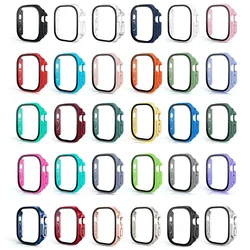 Glass+case For Apple Watch Ultra 49mm PC Bumper+Screen Protector Tempered luxury box Cover for apple watch ultra 2 Accessories