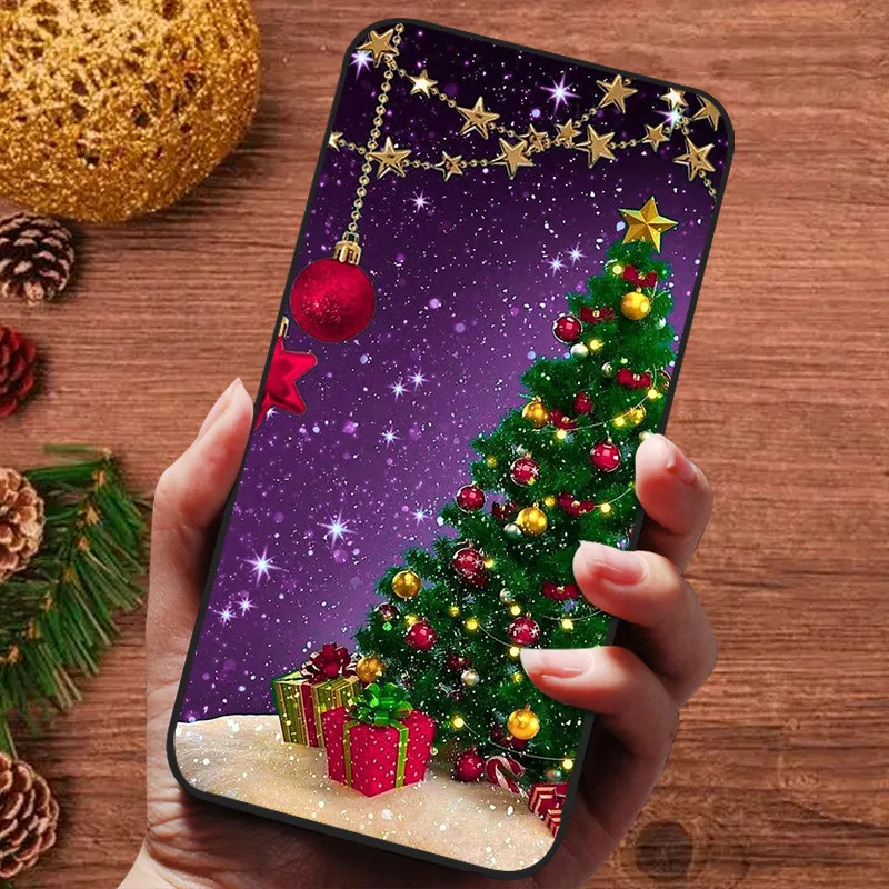 Christmas Silicone Soft Case for Moto One Fusion Plus Hyper Vision Action 5G Ace Cover Bumper for Moto One Macro Bumper Funda