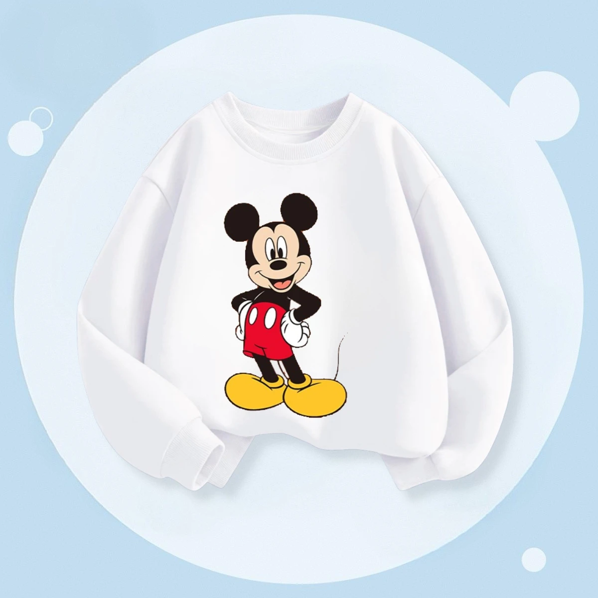 Populair merk kinderen tops met lange mouwen cartoon Mickey sweatshirt babyjongenskleding Disney eenvoudige mode kinderhoodie ronde hals