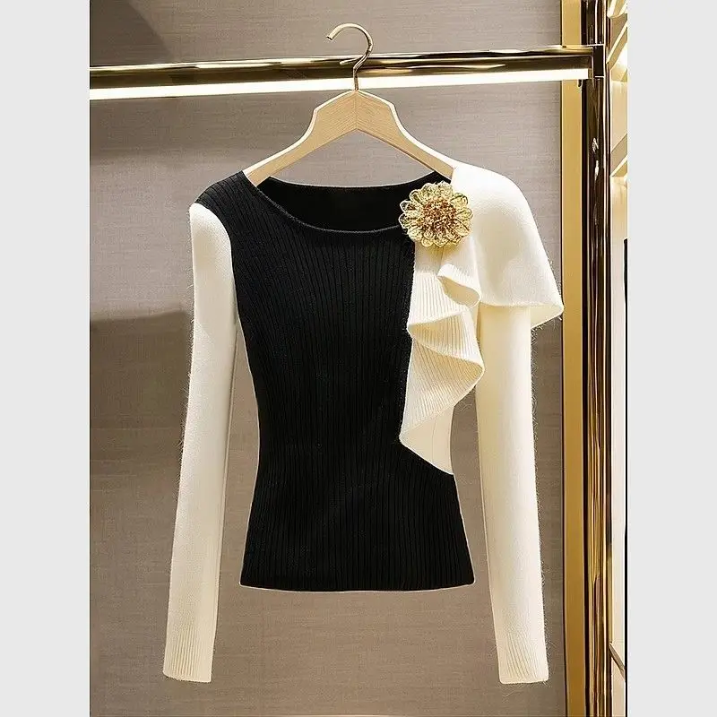 

Women Autumn Simplicity Office Lady Slim Appear Thin Long Sleeve Bottoming Shirt Ladies Fashion Temperament All-match Trend Tops