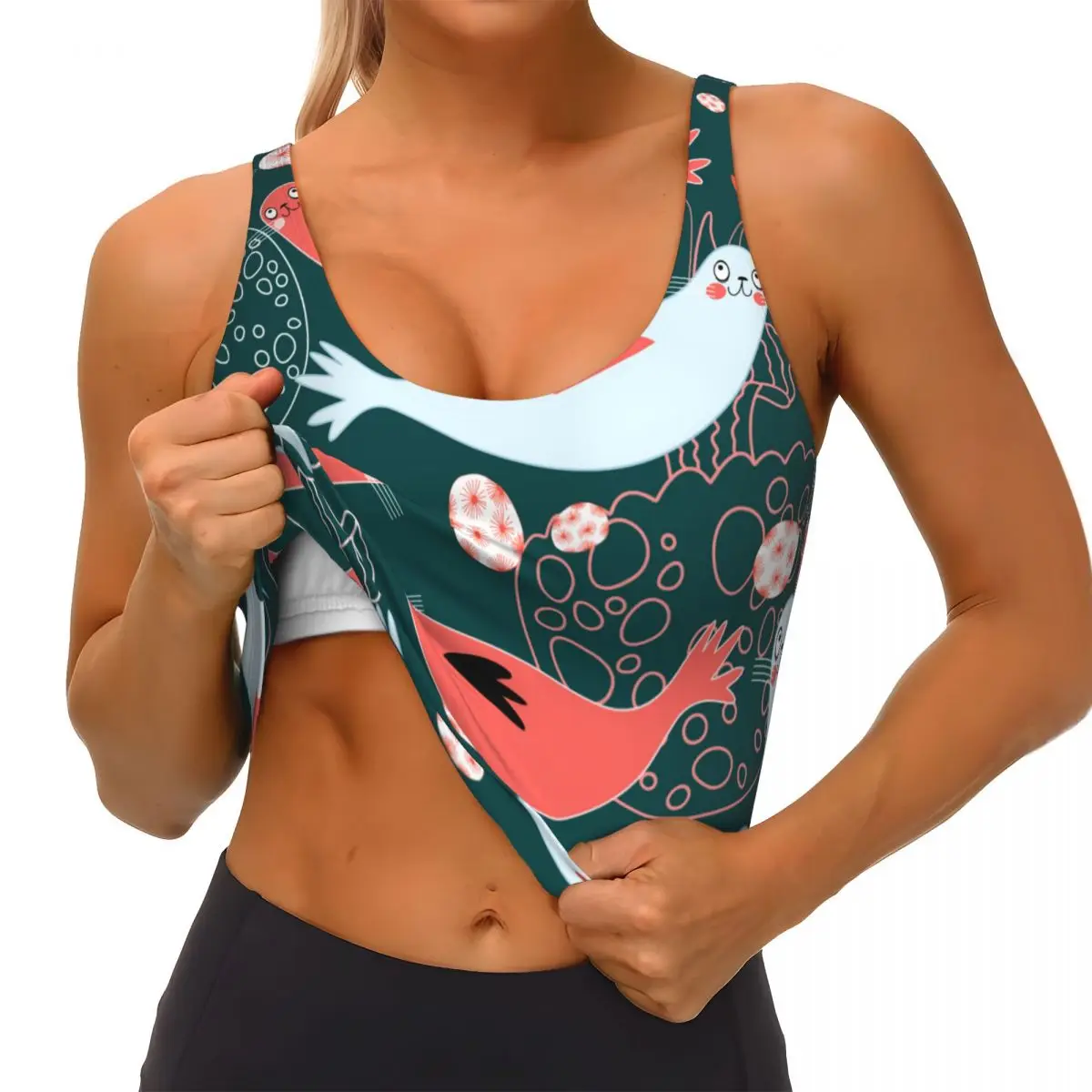 المرأة مثير سترة رياضية مضحك الأختام وبحر قنديل البحر الإناث الشارع الشهير الرياضة الملابس الداخلية المحملة المحاصيل الأعلى