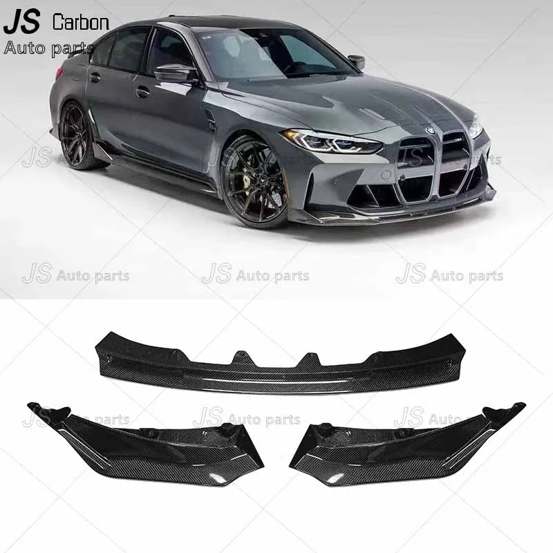 Serat Karbon Asli FRP Bibir Bumper Depan Mobil untuk BMW 3 4 Seri G80 G82 G83 M3 M4 Kompetisi Gaya V Spoiler Dagu Depan 2021 + F