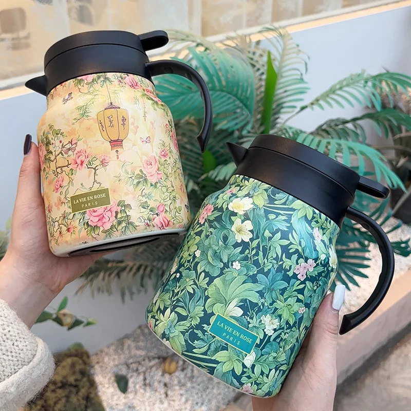800 мл ретро цветочный кухонный чайник из нержавеющей стали, горшок для горячего кофе, изолированный чайник, заварочный чайник, термоизоляционные горшки для дома 800 мл ретро цветочный кухонный чайник из нержавеющей стали, горшок для горячего кофе, изолированный чайник, заварочный чайник, термоизоляционные горшки для дома