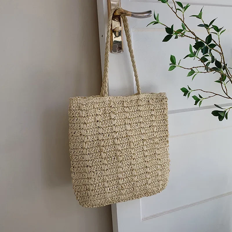 Bohemian Style Straw Bags For Women Handmade Straw Shoulder Handbag Ladies Totes Travel Underarm Bag Shopping bolsa feminina