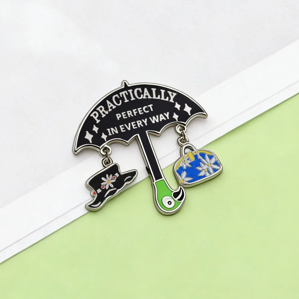 Classic Dialogue Metal Badge Parrot Head Umbrella Brooch Hat Handbag Pendant Lapel Pin Anime Peripheral Accessory Fans Gifts