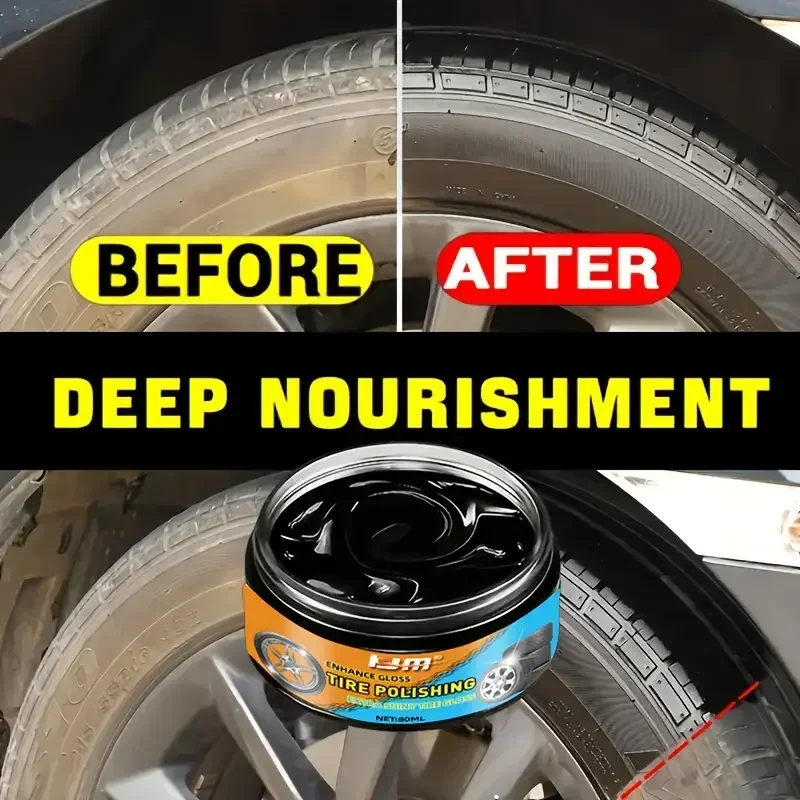 Motorcycle-purpose car tire shine and protection wax - plastic renovator, interior enhancer, tire protector, black gloss formul view 4