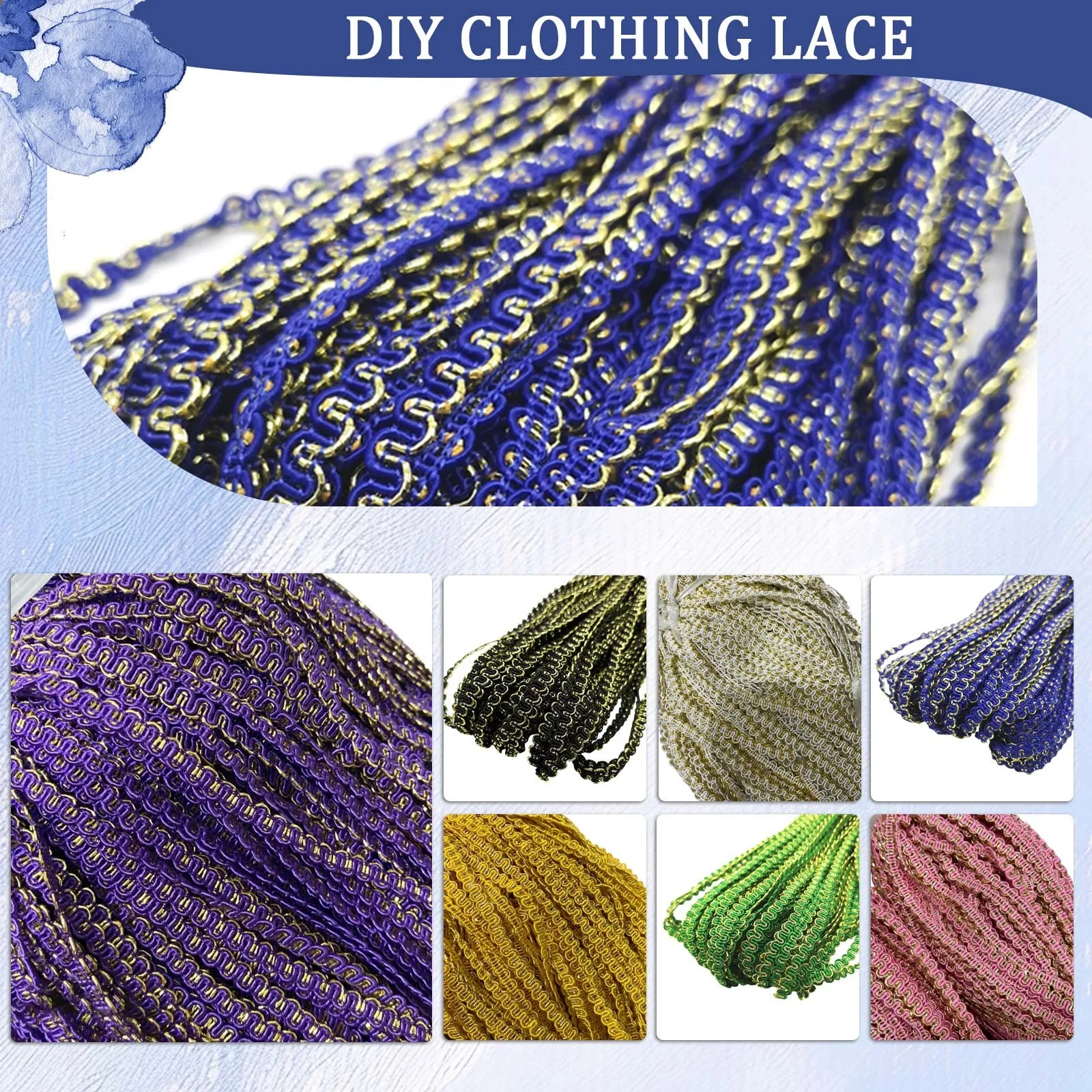 

50 ярдов, 6 мм, золотистая, серебряная линия, волнистая кружевная лента, платье для выступления на сцене, костюм ручной работы, аксессуары для свадебной вечеринки