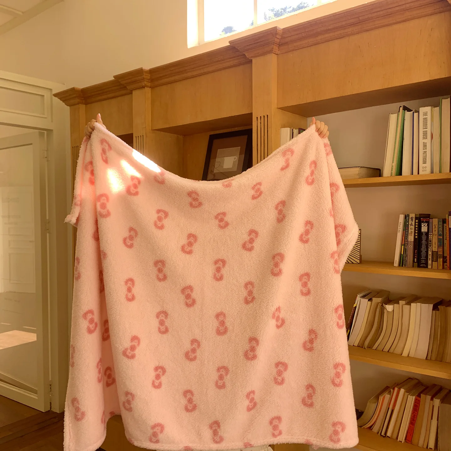 VIKAMA Ins Wind Minimalist Printed Blanket, Autumn/Winter Nap & Leisure Shawl, Air-Conditioned Fleece Cover Blanket