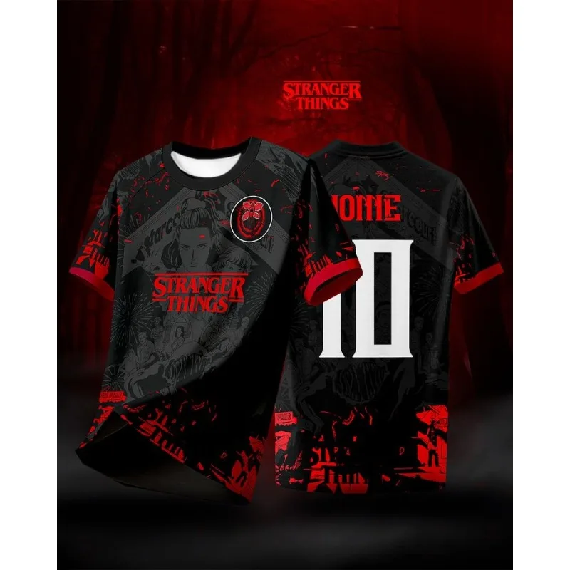 T-shirts pour enfants à séchage rapide imprimés en 3D, inspirés des séries télévisées américaines populaires 2026, maillots de sport décontractés à manches courtes