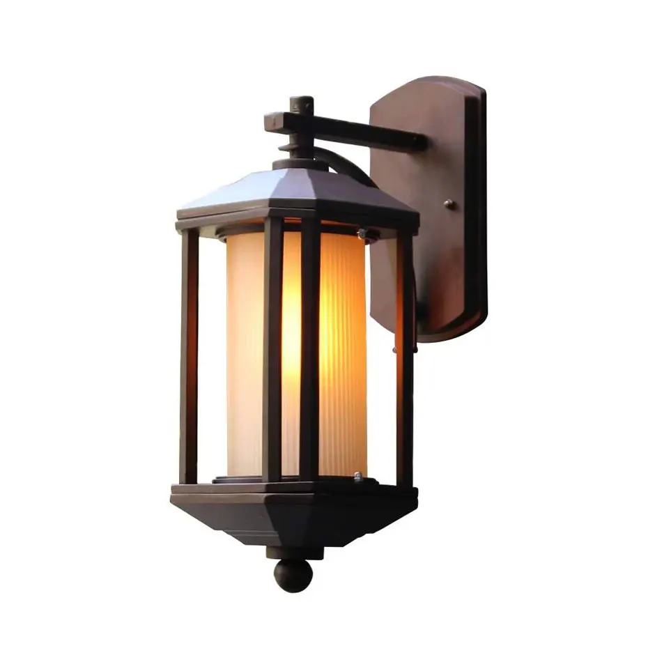 

American Industrial Retro Wall Lamp Die-Cast Aluminum Glass Lampshade Outdoor Restaurant Nordic Bar Aisle Wall Light