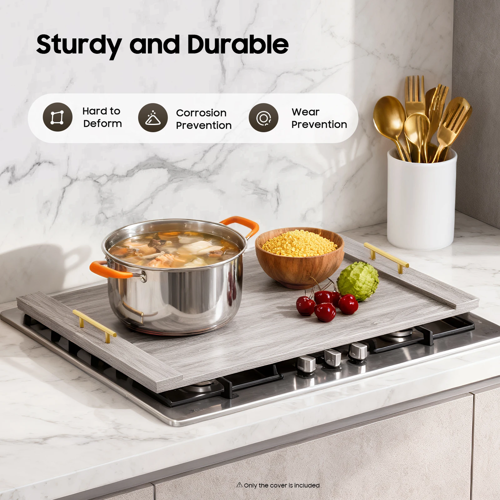 

Дубовая белая крышка для плиты, крышки для плиты с лапшой, съемные ручки для плиты для домашней кухни, ресторанов НОВИНКА