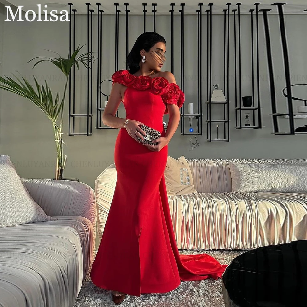

MOLISA Индивидуальные платья для торжественных случаев 2025 Новые 3D цветы Саудовская Аравия Русалка на одно плечо Длинные вечерние платья для выпускного вечера