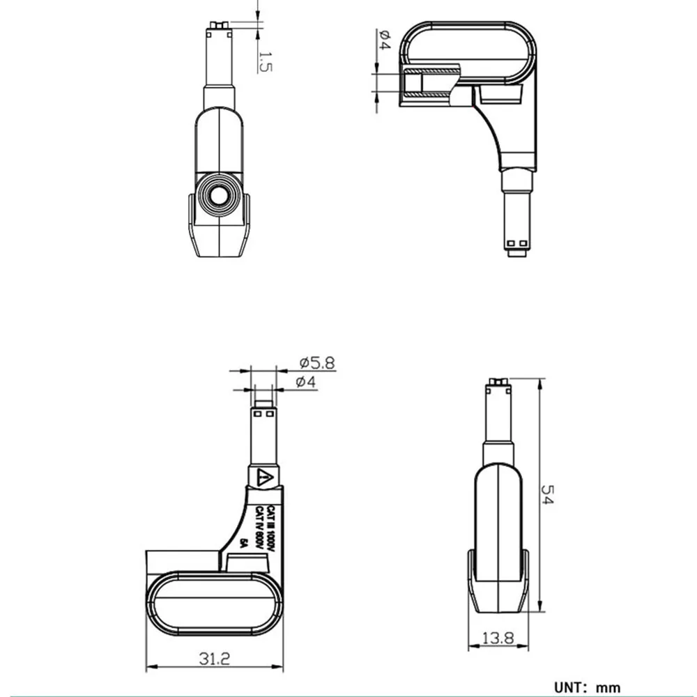 DIY 전자 멀티미터 마그네틱 헤드, 바나나 플러그, 무납땜 고속 자석 프로브 터미널, 멀티미터 액세서리 도구, 4mm, 3 개