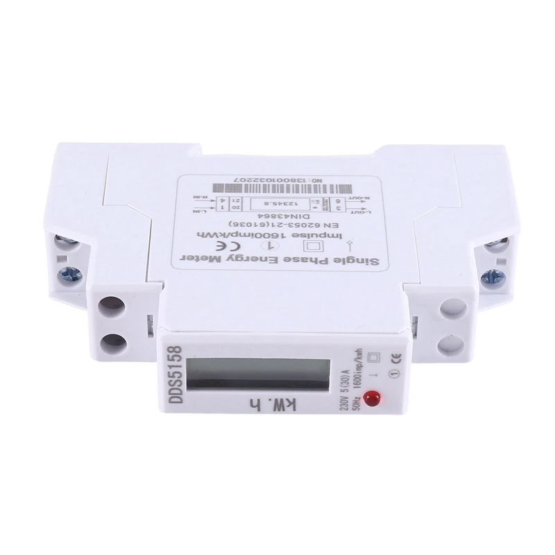 1PC KWH Energy Meter 5(32)A 20A LCD Digital Power Consumption Watt Meter AC220V Watt Hour Din Rail Energy Meter