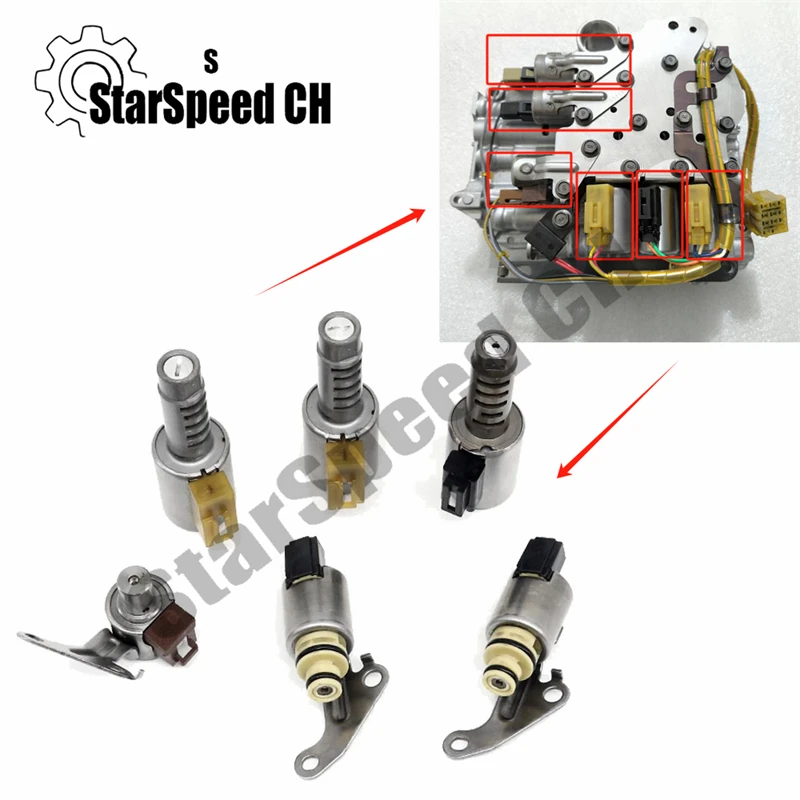 6Pcs/Set Original U540E U540 Transmission Valve Body Solenoid Kits for Toyota VIOS Paseo Serion Terios 2002-2009