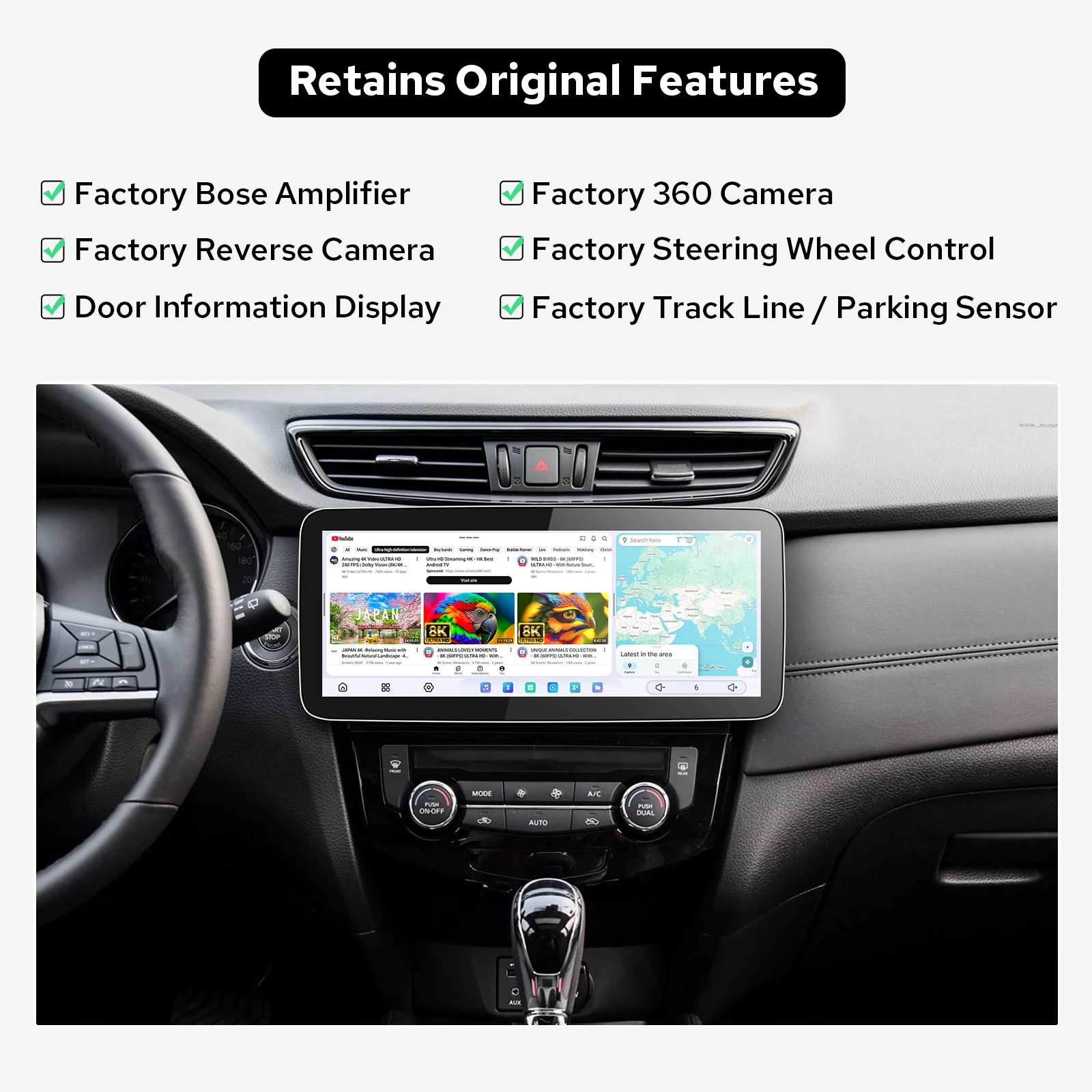 Ultra Fast 12+256GB Android Auto Car Stereo Head Unit for Nissan X-Trail/Qashqai/Rogue 2014+ Support Bose Amplifier/Camera