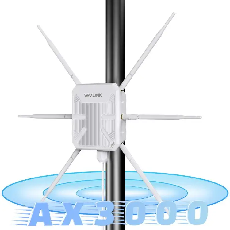 New Arrival WAVLINK WN588HX3 AX3000 Outdoor WiFi Extender With 6 Antennas Dual Band WiFi Repeater