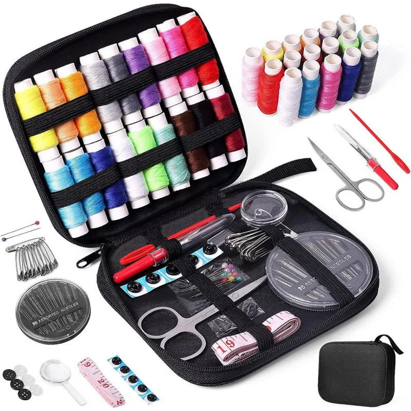 

Multifunctional DIY Sewing Box Kit with Thread Needles for Hand Quilting Stitching Embroidery Sewing Tools & Accessories