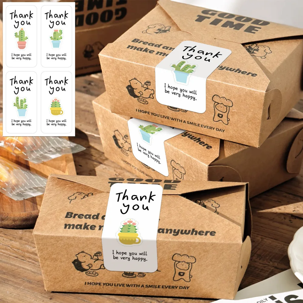 

100 шт. милые наклейки «Спасибо» для малого бизнеса, товары для торта ручной работы, подарочные декоративные этикетки «Спасибо, есть хороший день»