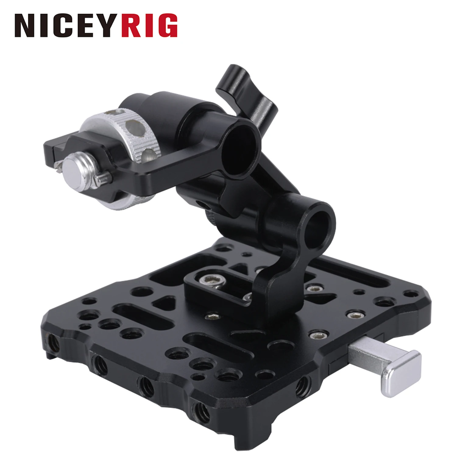 NICEYRIG V Mount Battery Plate Kit with Magic Arm &3/8''-16 Arri Locating Screw Adjustable Angle Quick Release V-Lock Plates
