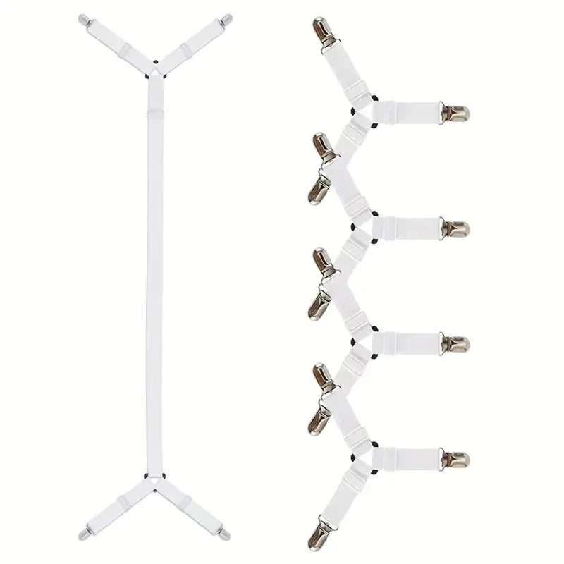 Soporte ajustable para sábanas de cama, correas ajustadas, Clip elástico antideslizante, mantas, soporte para edredón, artilugios organizadores, 5 unidades