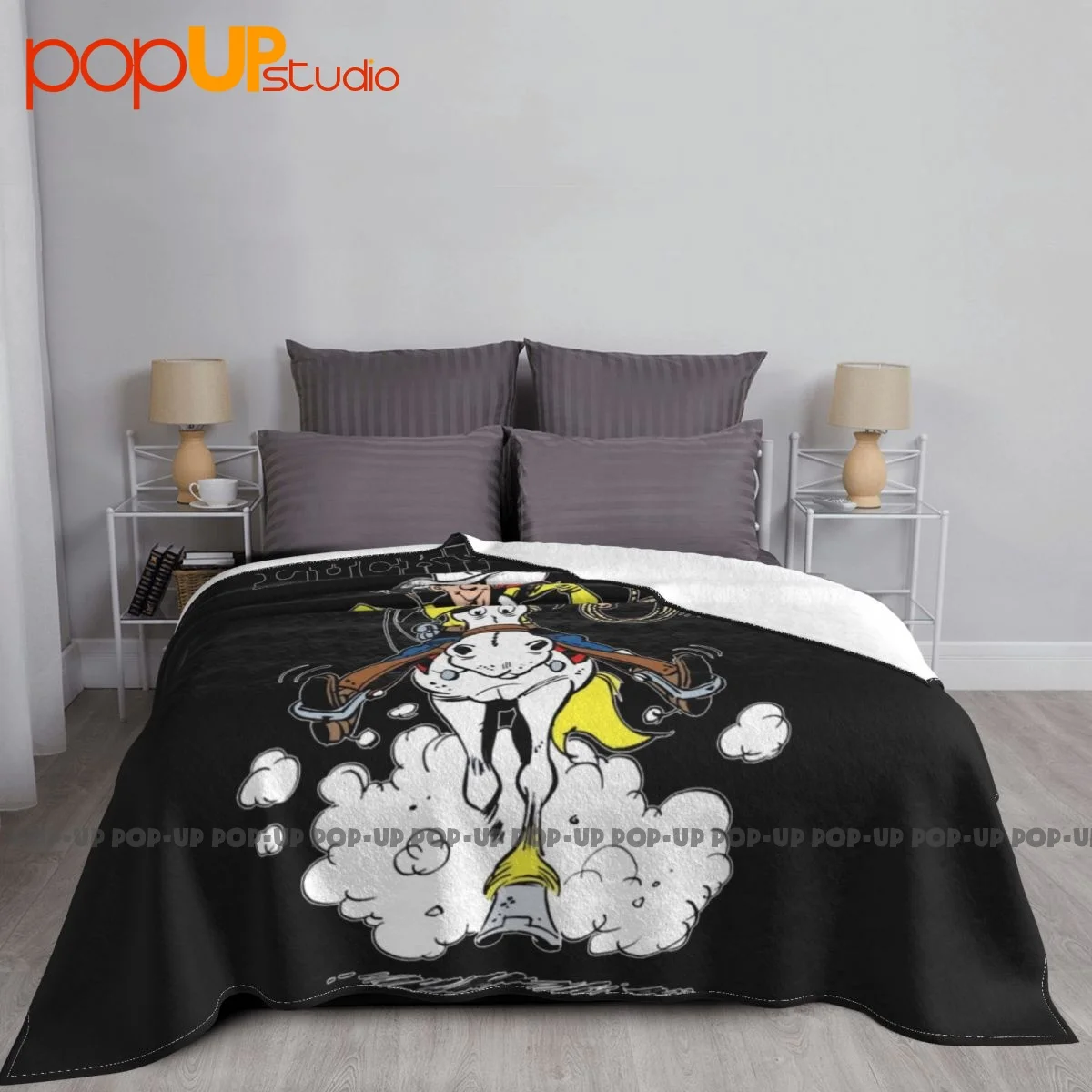 Lucky Luke Dalton Jolly Jumper Daisy Town Fumetto Cult 2 Blanket Textile All Season Bedding Travel