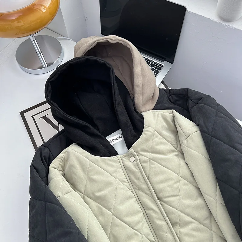 Simple Hooded Big Pocket Parka Women Winter 2023 Plus Size Casual Clothing Padded Coat Thermal Wadded Jacket S6 5712